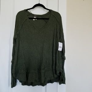 Free People We the Free Sweater Army Olive Green S
